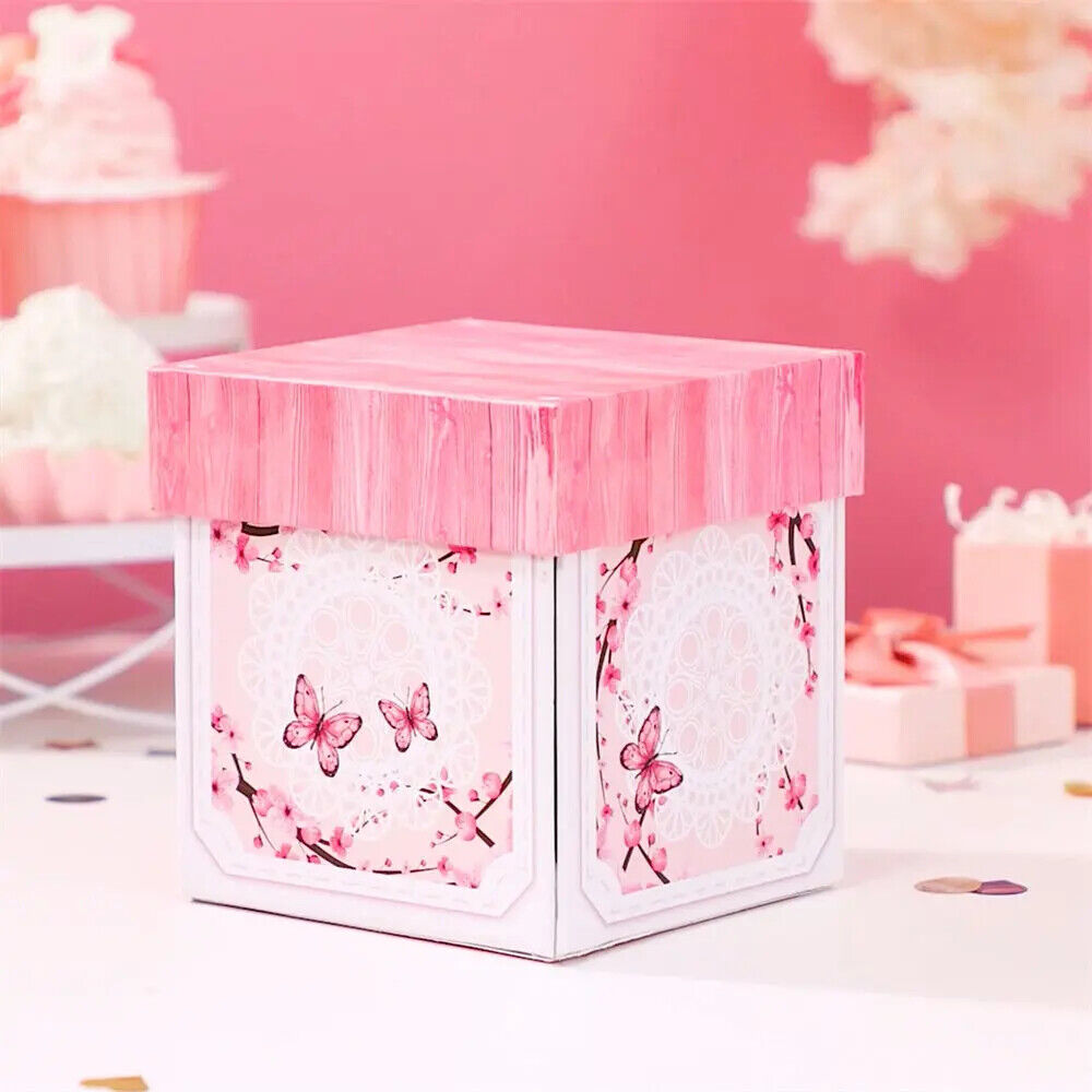 Personalized Birthday Exploding Surprise Box Card Custom Cherry Blossoms 3D Pop
