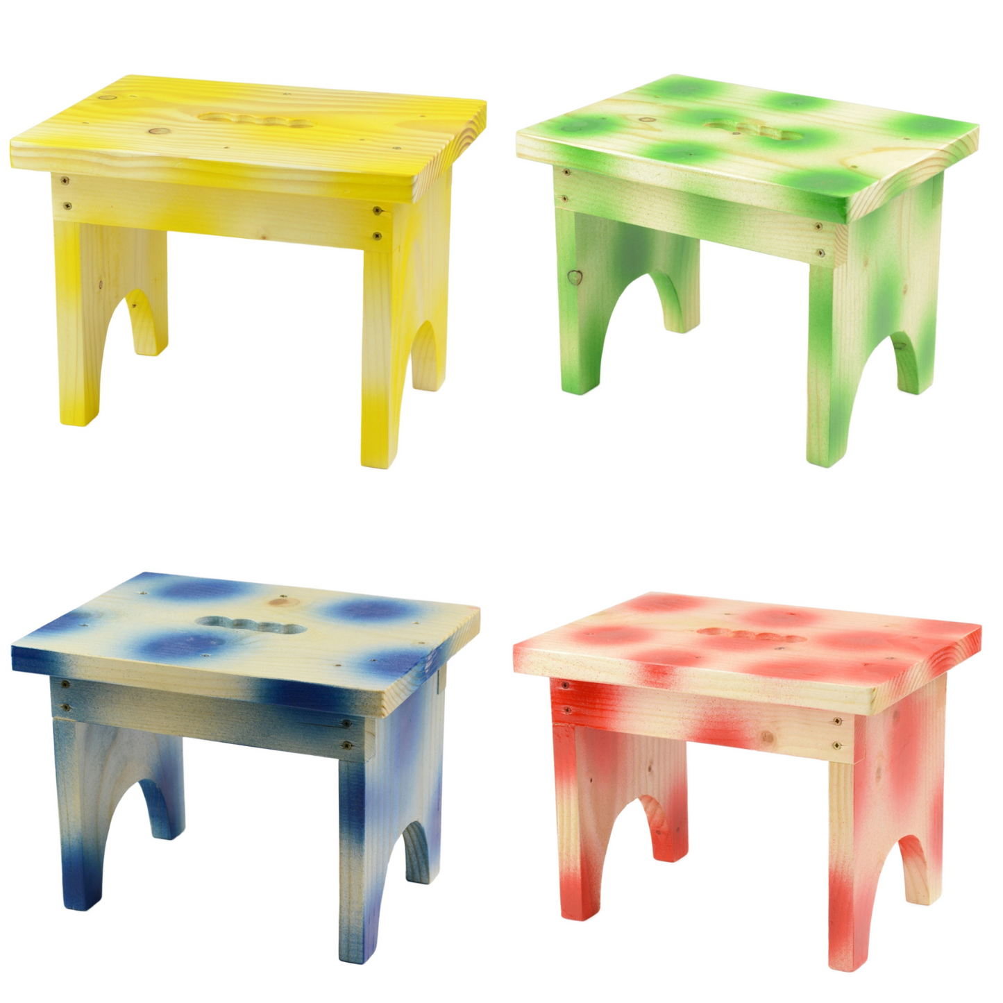 Kids Colourful Solid Wood Wooden Eco Friendly Stool Child Toddler Children
