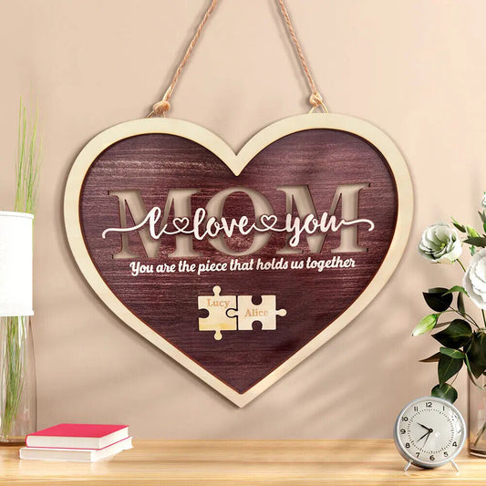 Personalised Hanging Puzzle Name Mum You Are the Piece that Holds Us Together