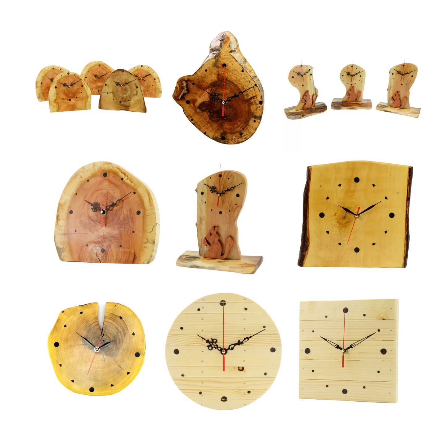 Unique Wall Clock Handmade Wooden Rustic Shabby Unusual Decor Home Clocks Gift