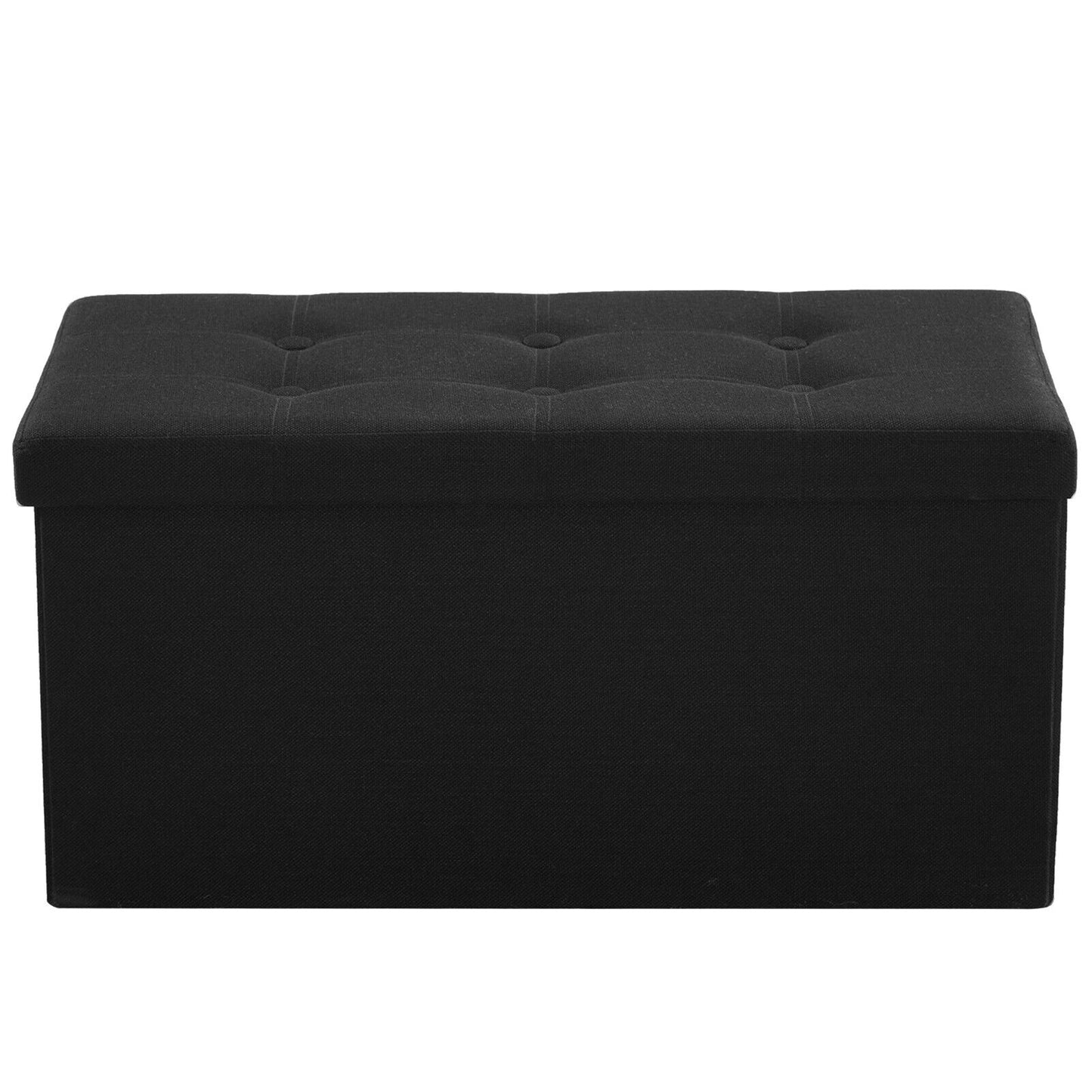 Folding Ottoman Storage Box Pouffe Seat Stool Home Chair Foot stool Bench LINEN