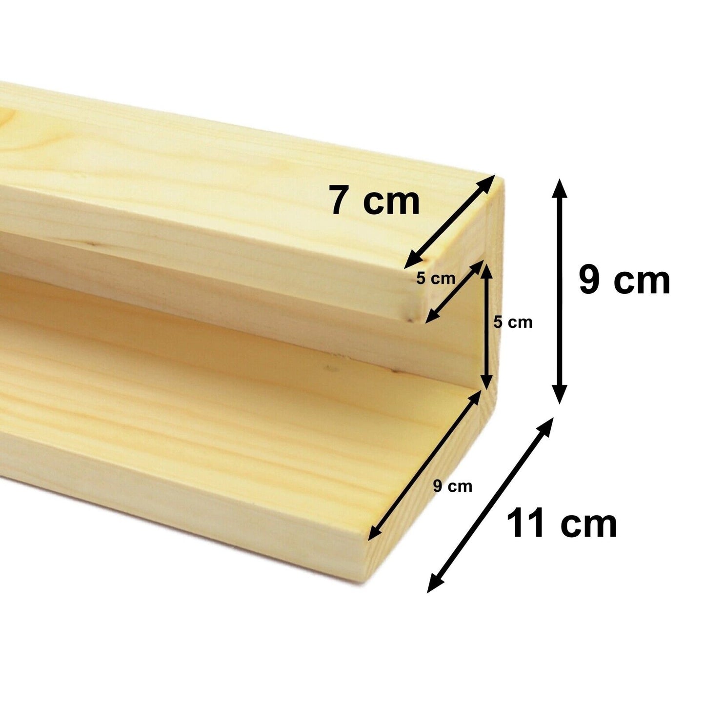 Horizontal Wooden Shoe Rack Storage Floating Stand Organiser Shelf Unit Pine