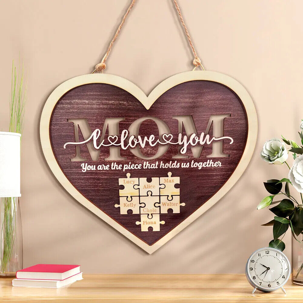 Personalised Hanging Puzzle Name Mum You Are the Piece that Holds Us Together