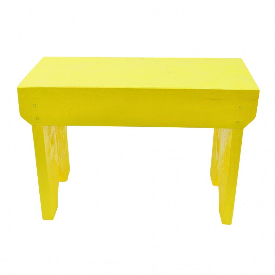 Natural Wooden Step Stool Rustic Shabby Chic Rectangle Seat Multiple Scandinavia