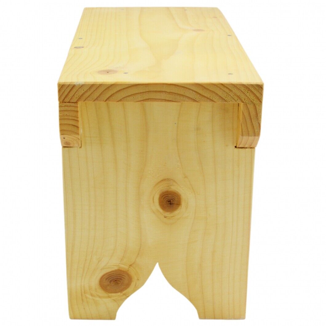 Natural Wooden Step Stool Rustic Shabby Chic Rectangle Seat Multiple Scandinavia
