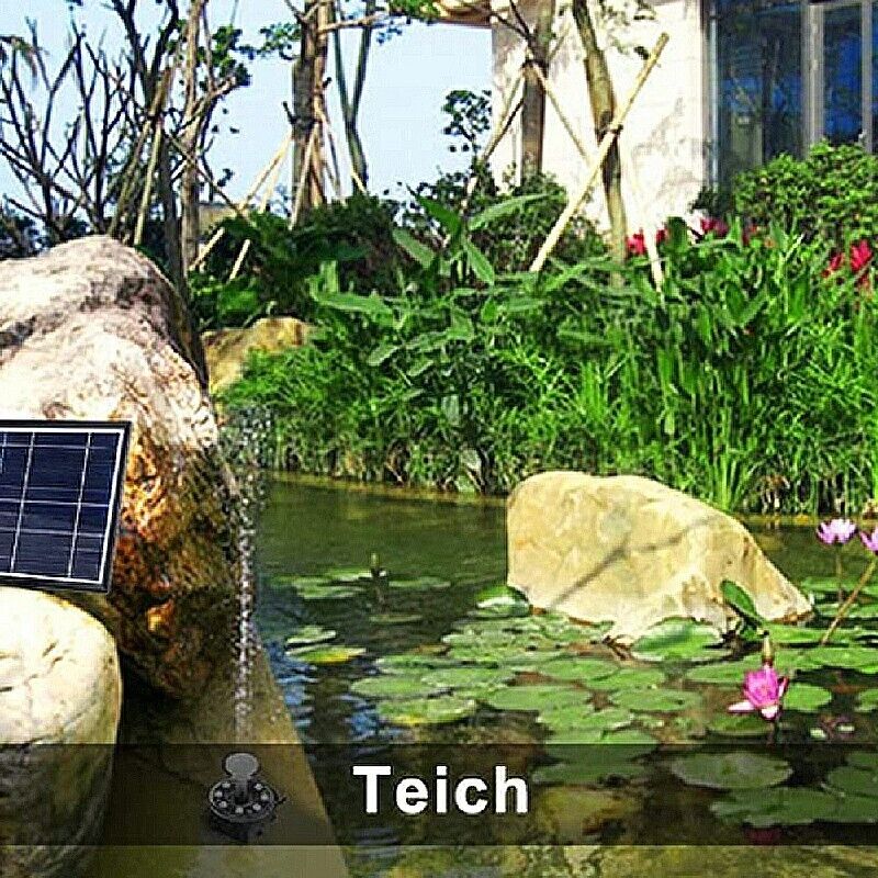 7W Solar Powered Fountain Coloured LED Water Pump with 11 Nozzles Garden UKStock