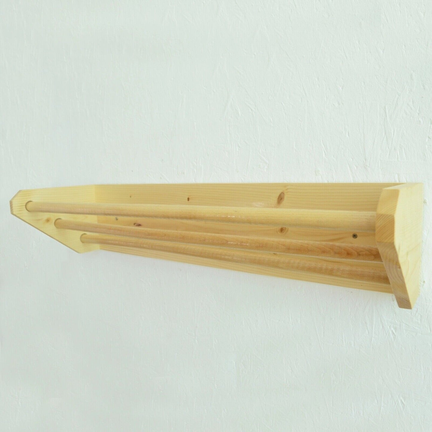 Wall Mounted Floating Shoe Footwear Rack Organizer Wooden Storage Shelf Stand