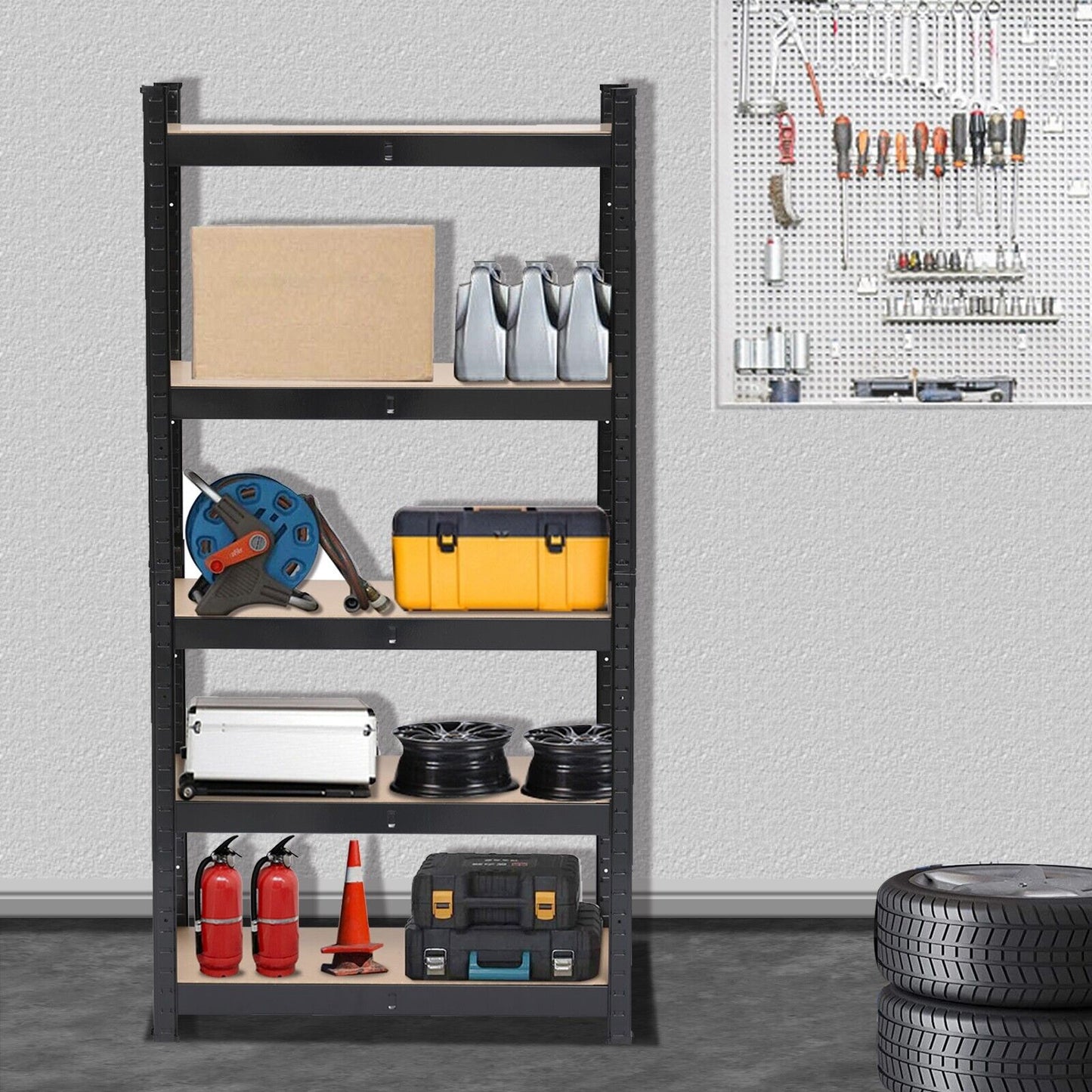 5 Tier Heavy Duty Boltless Metal Shelving Shelves Storage Unit Racking Garage UK