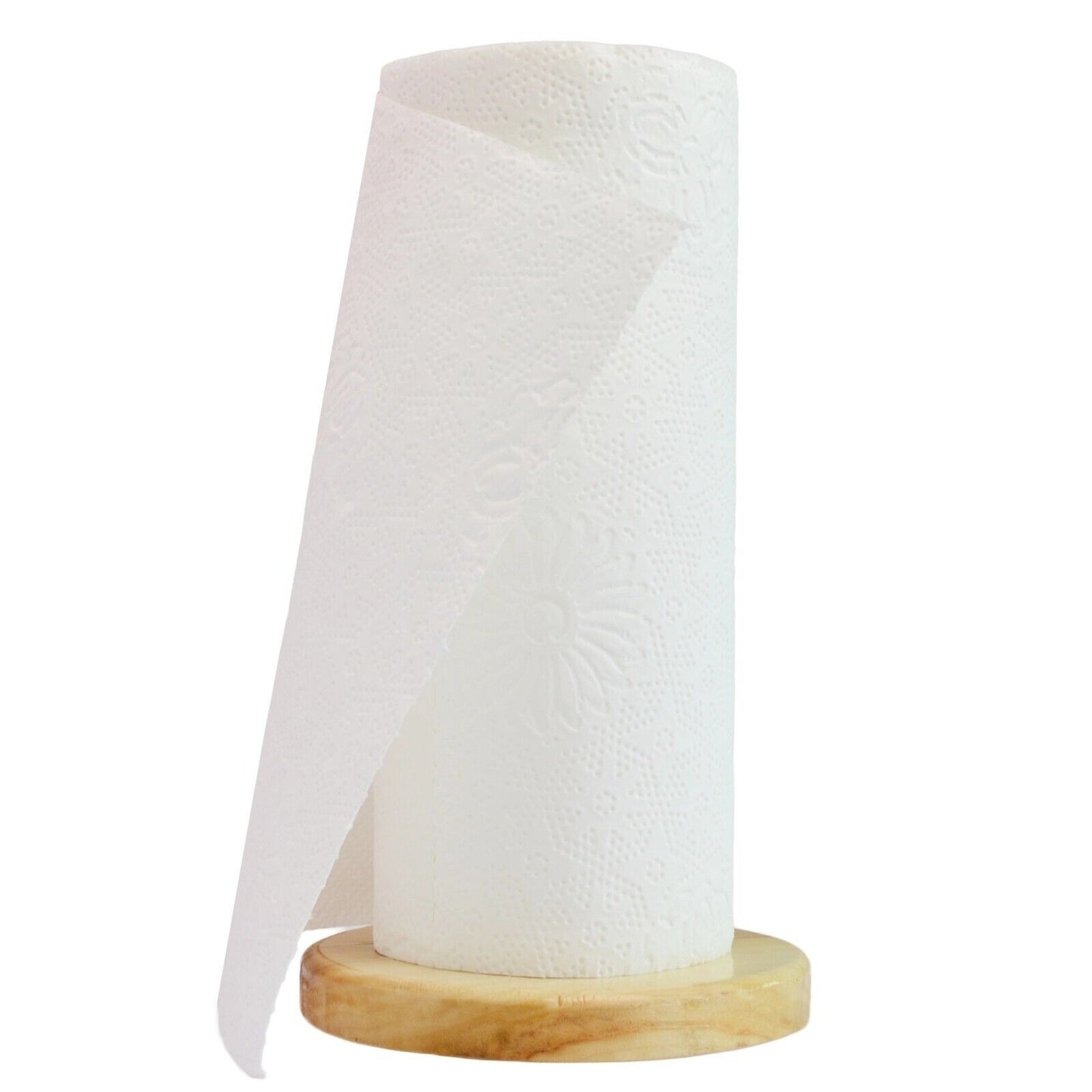 Handmade Kitchen Wooden Towel Tissue Paper Roll Holder Freestanding Rack 30cm