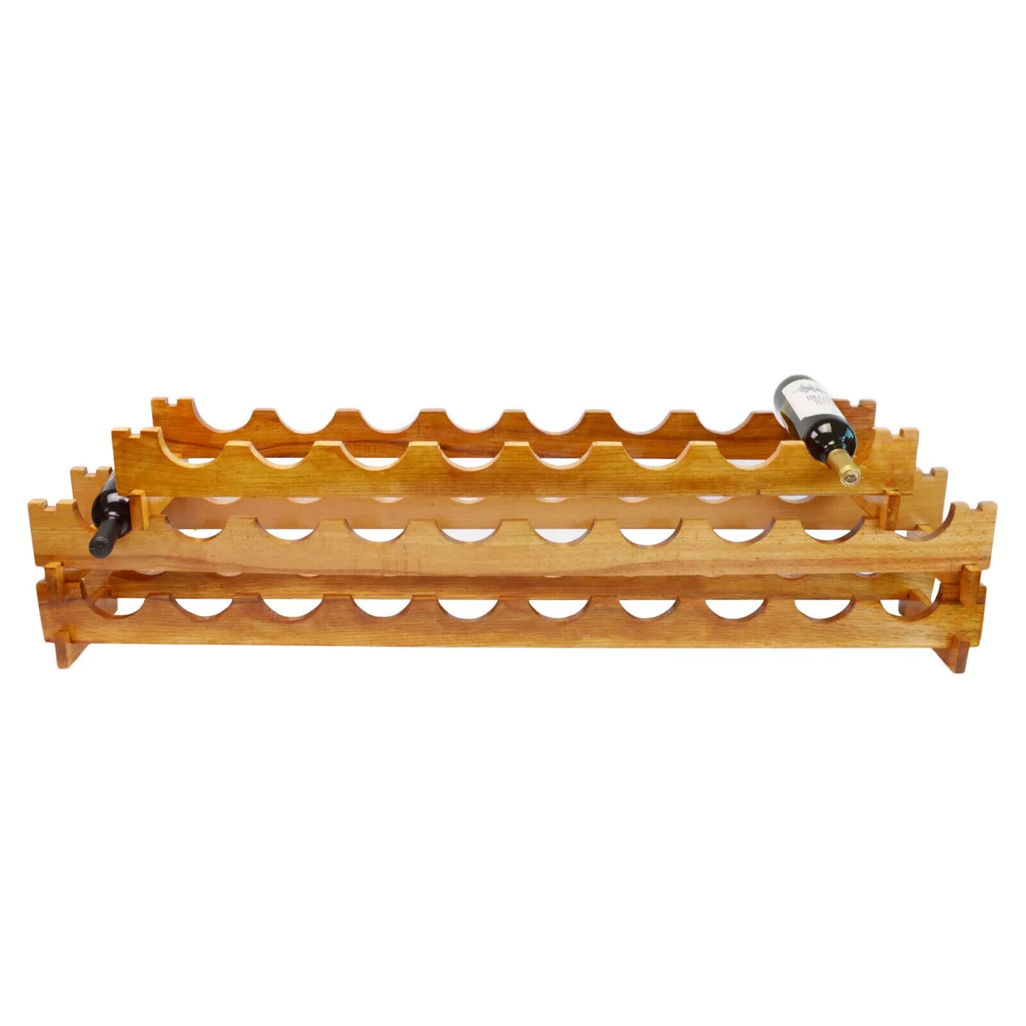 ECO Friendly Handmade Wine Rack Storage 10/30 Bottle Beech Wood Wine Natural