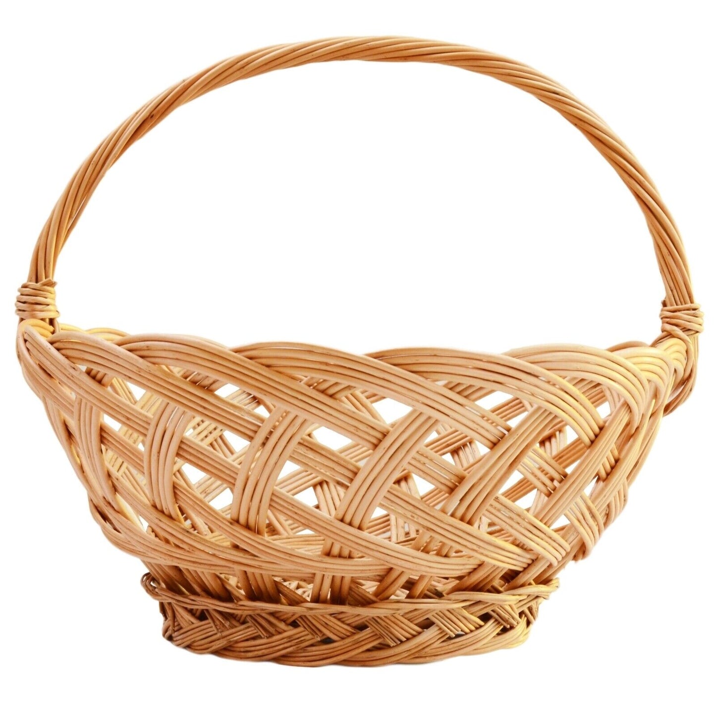 Handmade Large woven bread basket Wicker Fruit Storage hamper with handle