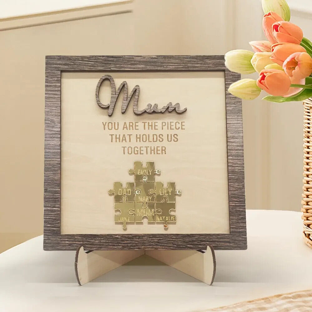 Personalised Puzzle Name Mum You Are the Piece that Holds Us Together Silver