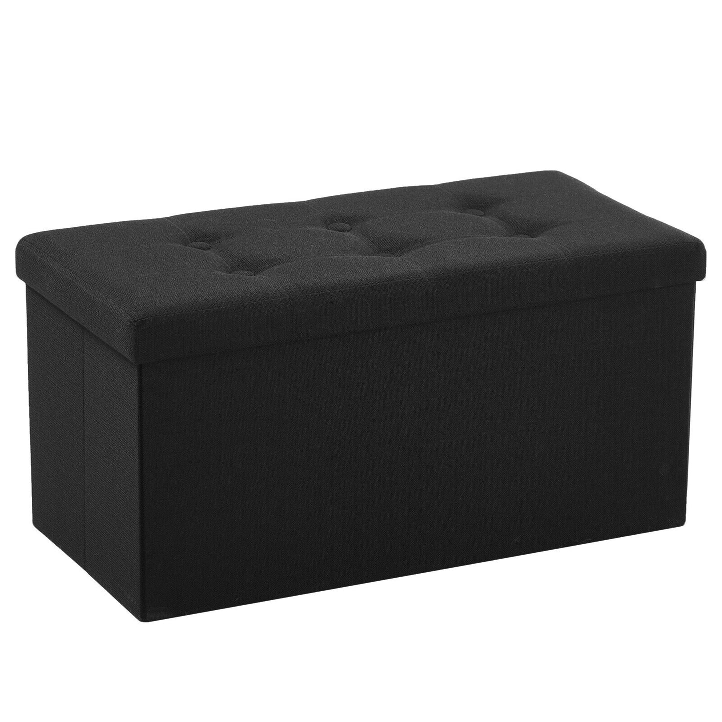 Folding Ottoman Storage Box Pouffe Seat Stool Home Chair Foot stool Bench LINEN