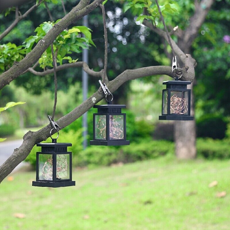 Waterproof LED Solar Powered Hanging Lantern Lights Outdoor Garden Table Lamp GB