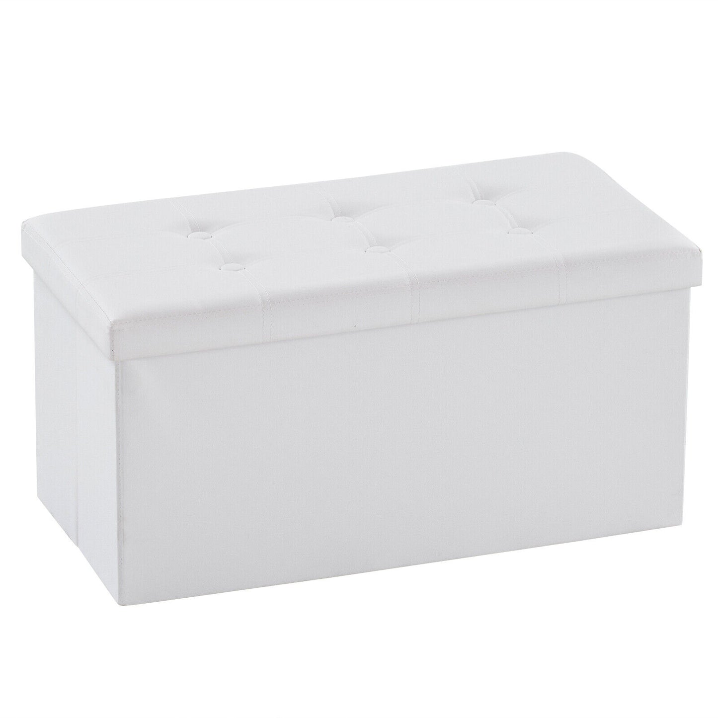 Folding Ottoman Storage Box Pouffe Seat Stool Home Chair Foot stool Bench LINEN