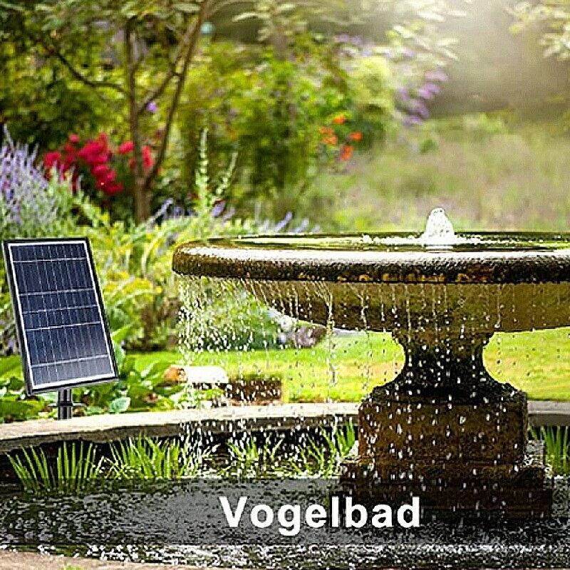 7W Solar Powered Fountain Coloured LED Water Pump with 11 Nozzles Garden UKStock