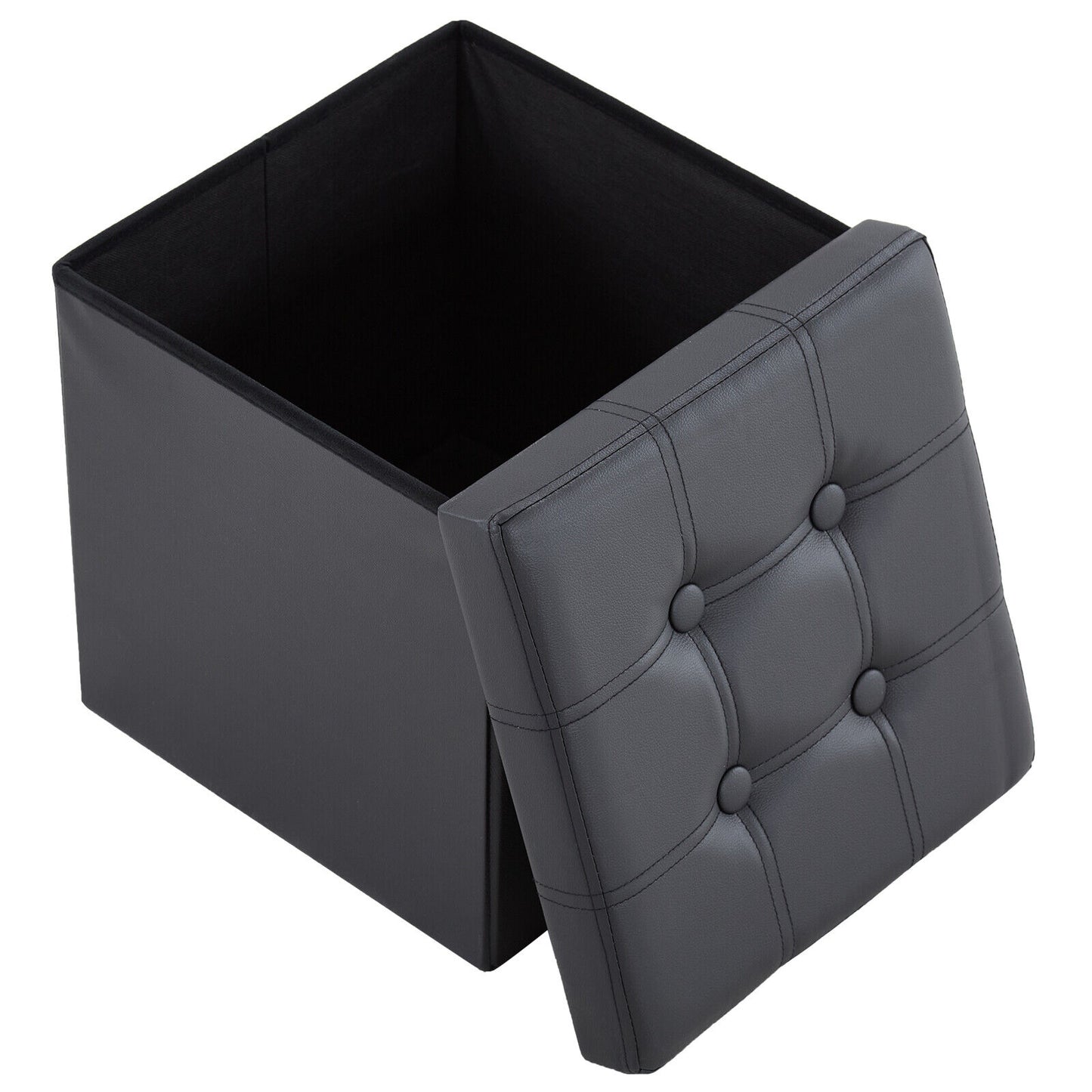 Folding Ottoman Storage Box Pouffe Seat Stool Home Chair Foot stool Bench LINEN