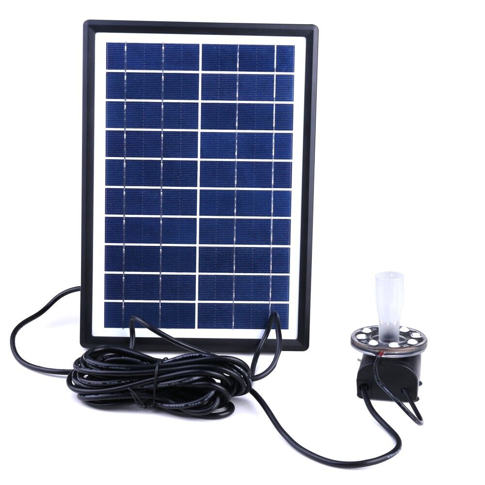 7W Solar Powered Fountain Coloured LED Water Pump with 11 Nozzles Garden UKStock