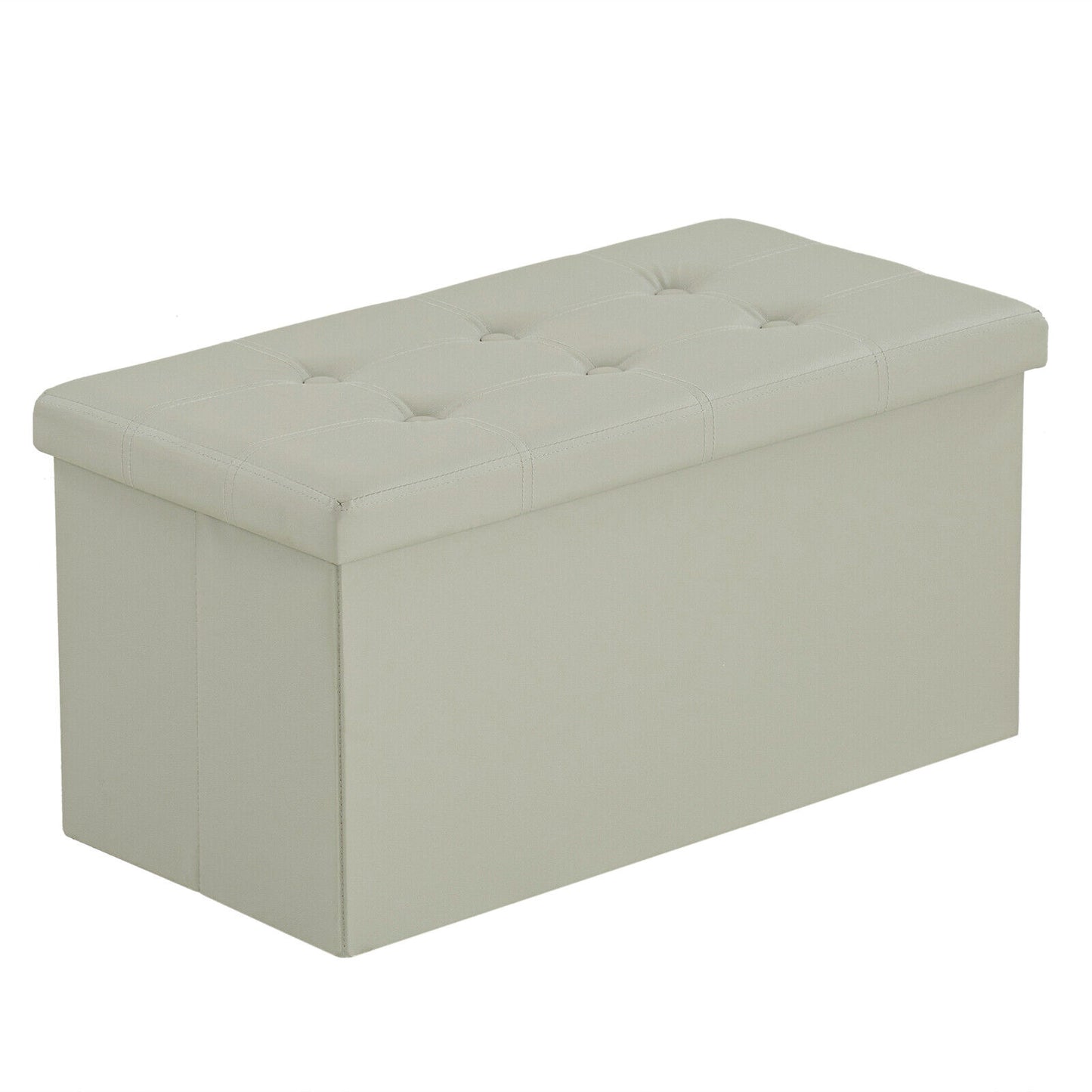 Folding Ottoman Storage Box Pouffe Seat Stool Home Chair Foot stool Bench LINEN