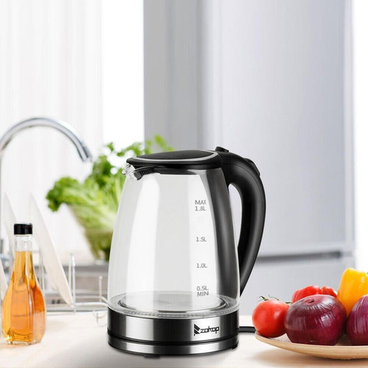 HD-1857-A 220V 2000W 1.8L Electric Glass Kettle UK Plug