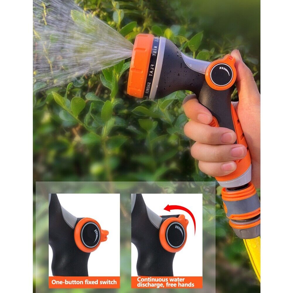 Garden Watering Hose Pipe Spray Gun 10 Patterns Soft Handle Car Washing Pets