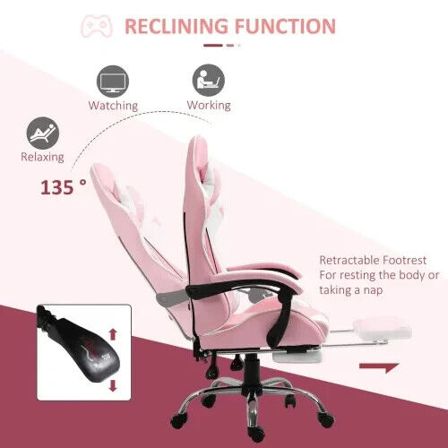 Gaming Chair Recliner Swivel Office Ergonomic Lumber PC Computer Desk Chairs