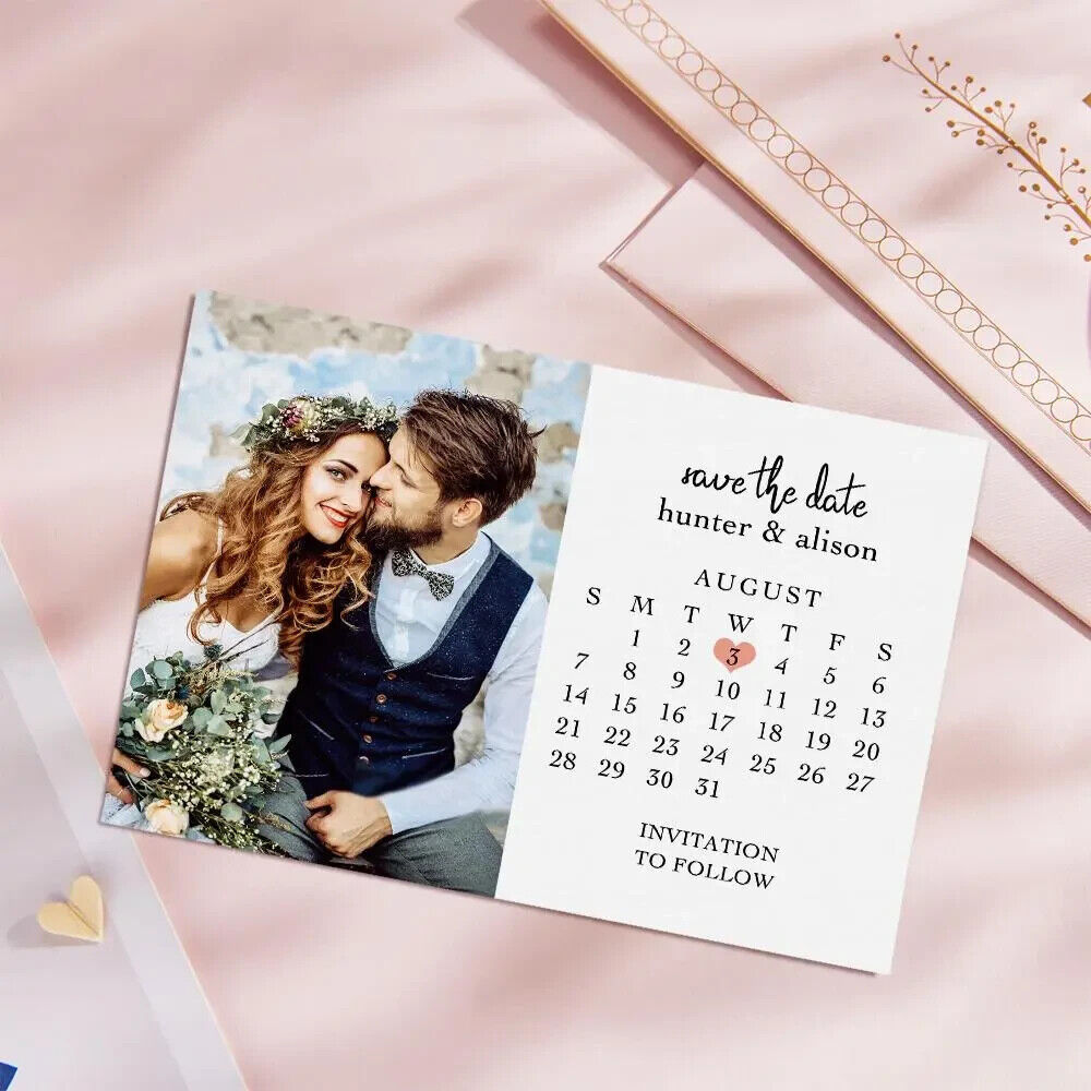 Save The Date Cards Personalised Wedding, Modern, Custom Photo 2024 Season