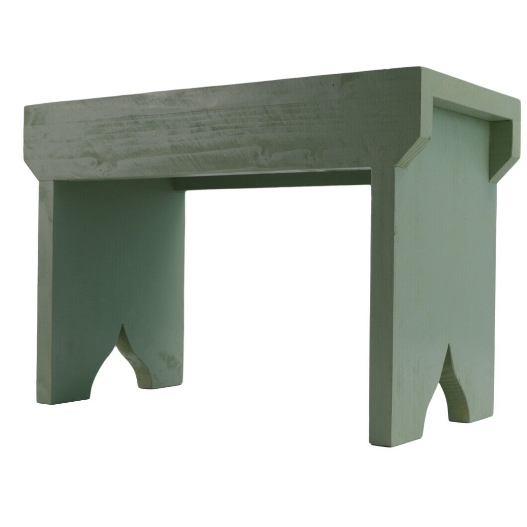 Natural Wooden Step Stool Rustic Shabby Chic Rectangle Seat Multiple Scandinavia
