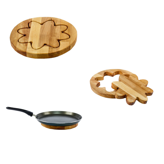 Handmade Kitchen Round Wooden Trivet / Teapot Hot Pots & Pan Stand Holder
