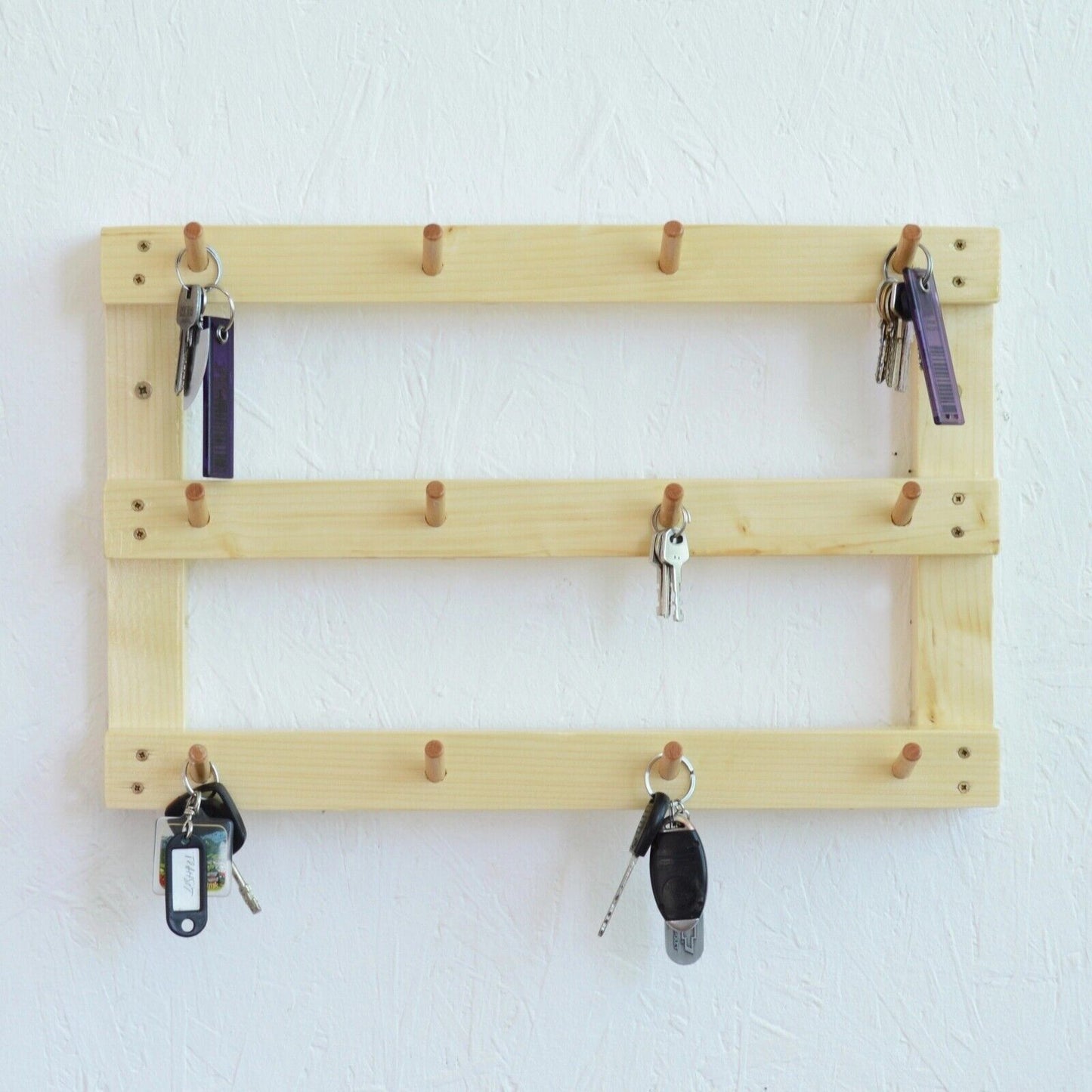 Handmade Rustic Wooden Rack Key Holder Wall Rack Shabby Chic Eco Friendly
