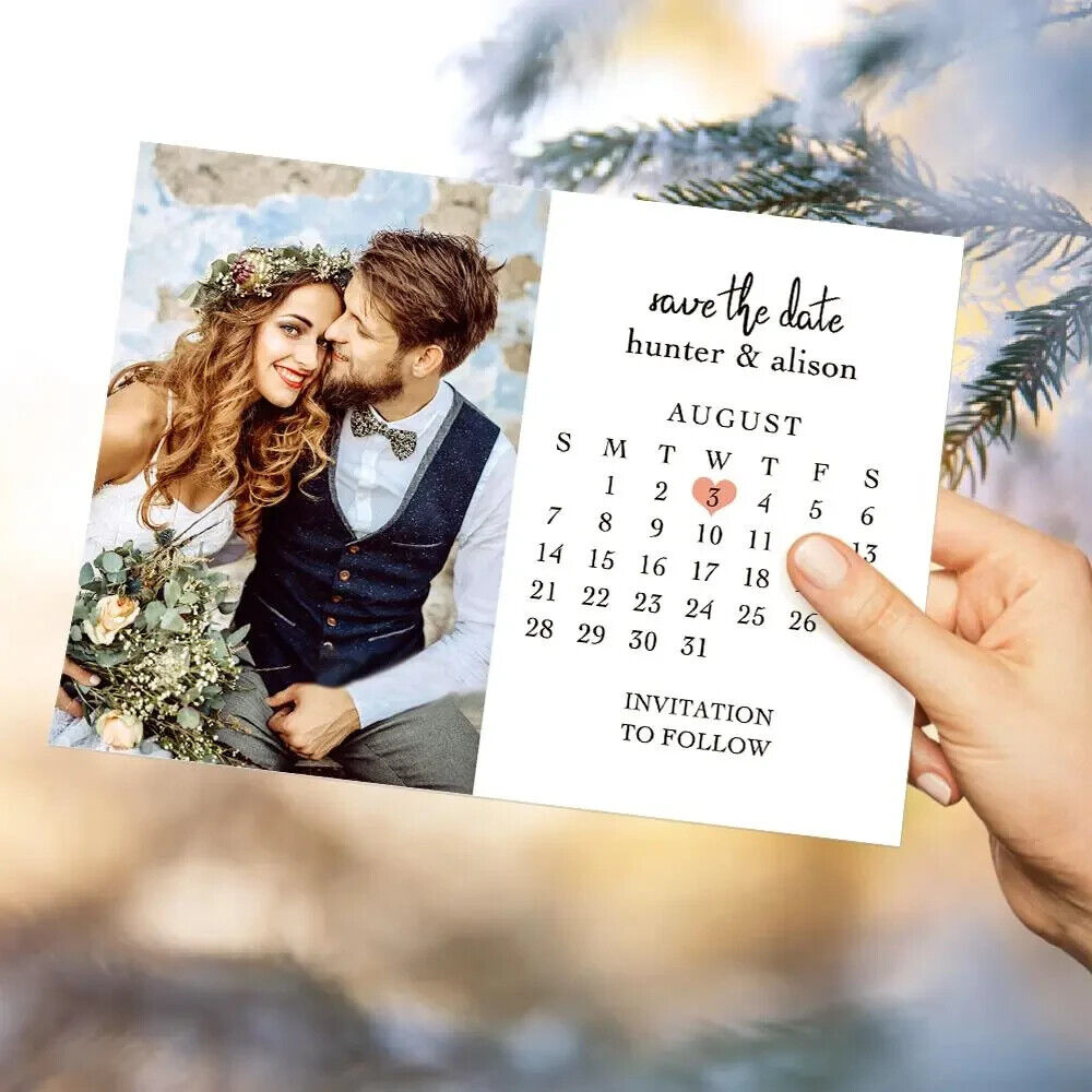 Save The Date Cards Personalised Wedding, Modern, Custom Photo 2024 Season