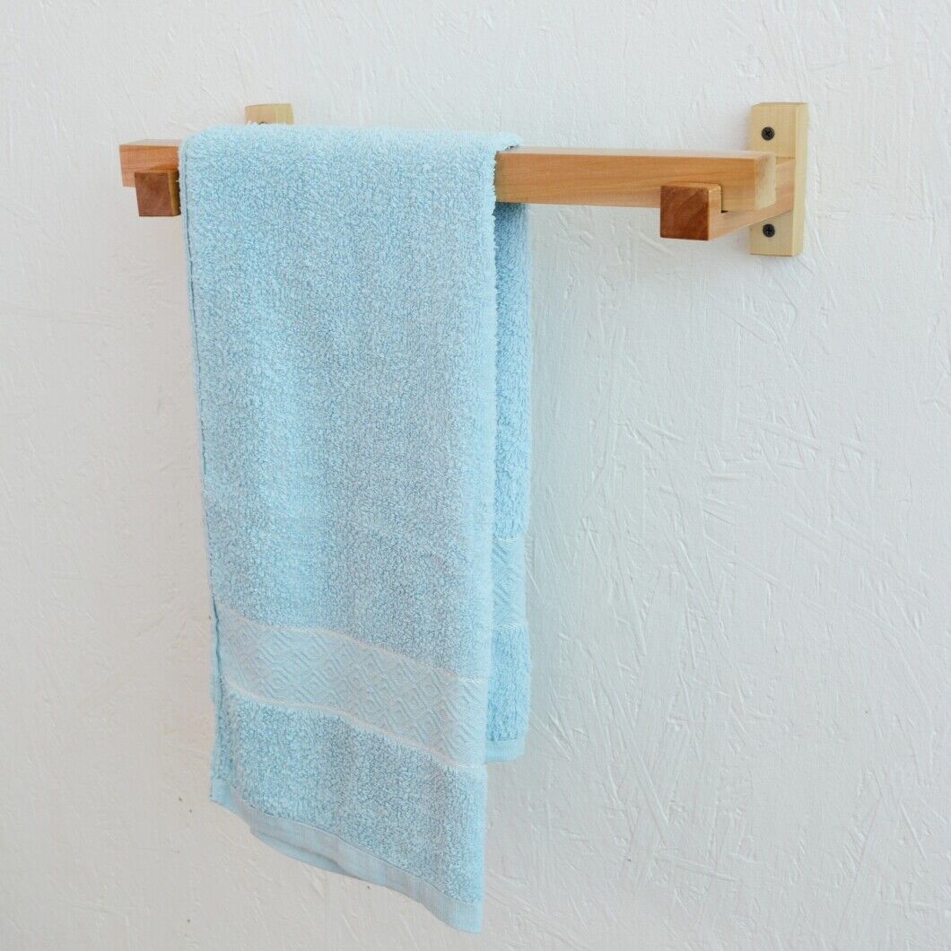 Eco Friendly Towel Rail Holder Hook Bathroom Kitchen Handmade Natural Wood