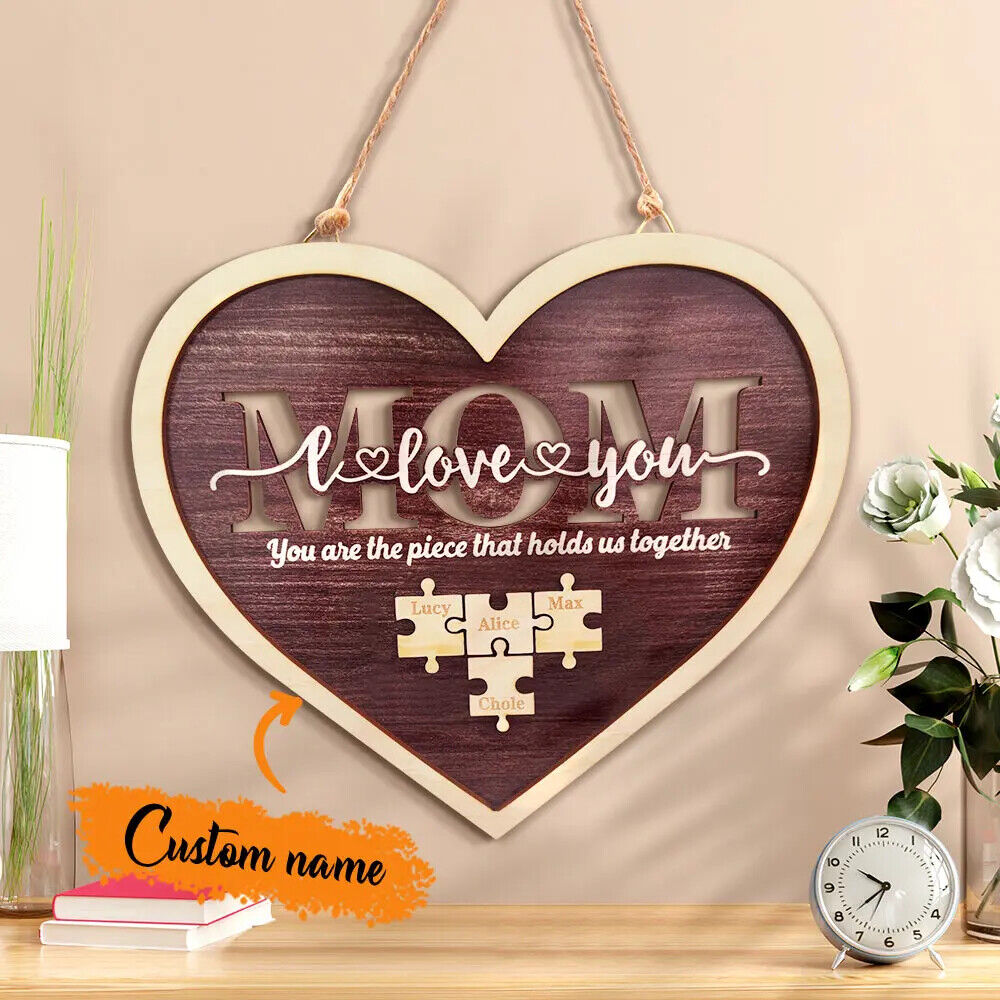 Personalised Hanging Puzzle Name Mum You Are the Piece that Holds Us Together