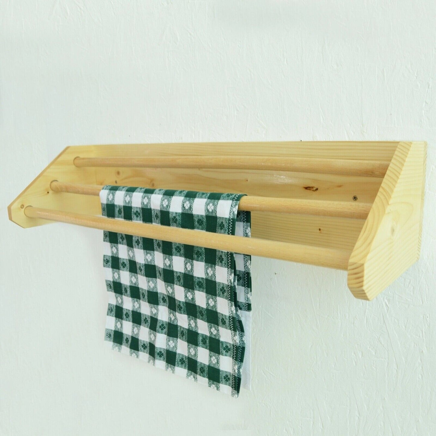Large 3 Tier Bathroom Towel Rail, Bathroom Wooden Towel Rack Handmade Storage