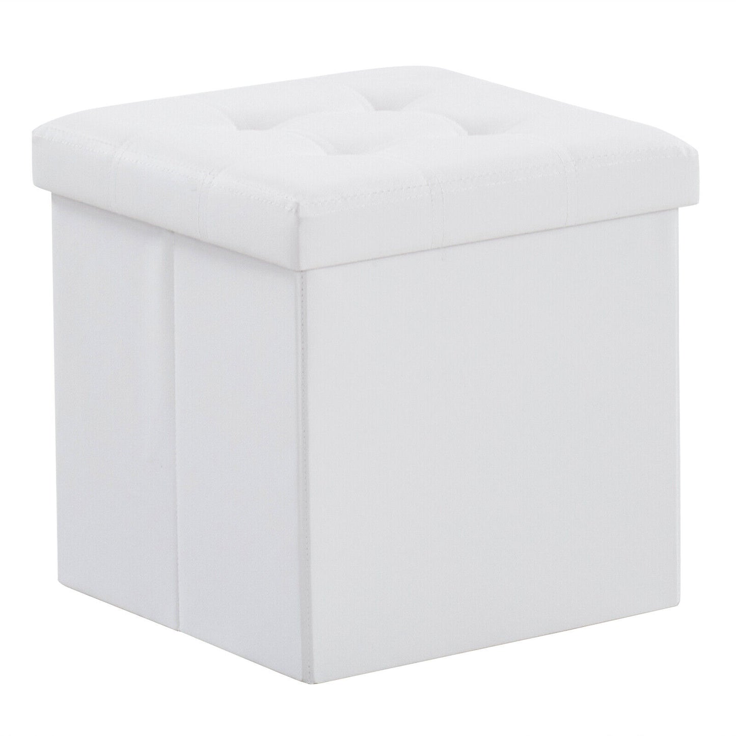 Folding Ottoman Storage Box Pouffe Seat Stool Home Chair Foot stool Bench LINEN