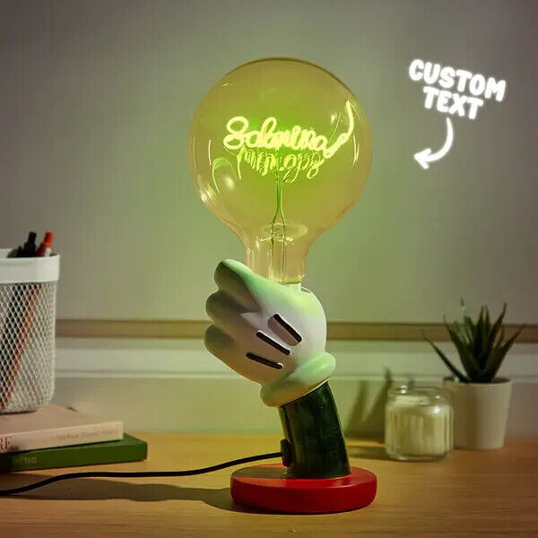 Personalised Filament Modeling LED Bulb Table Lamp Decorative Gift Custom Text