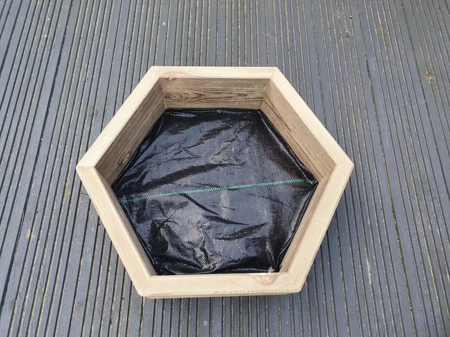 Handmade 3 Sizes Of Hexagon Wooden Garden Decking Planters For Plants, Plant Pot