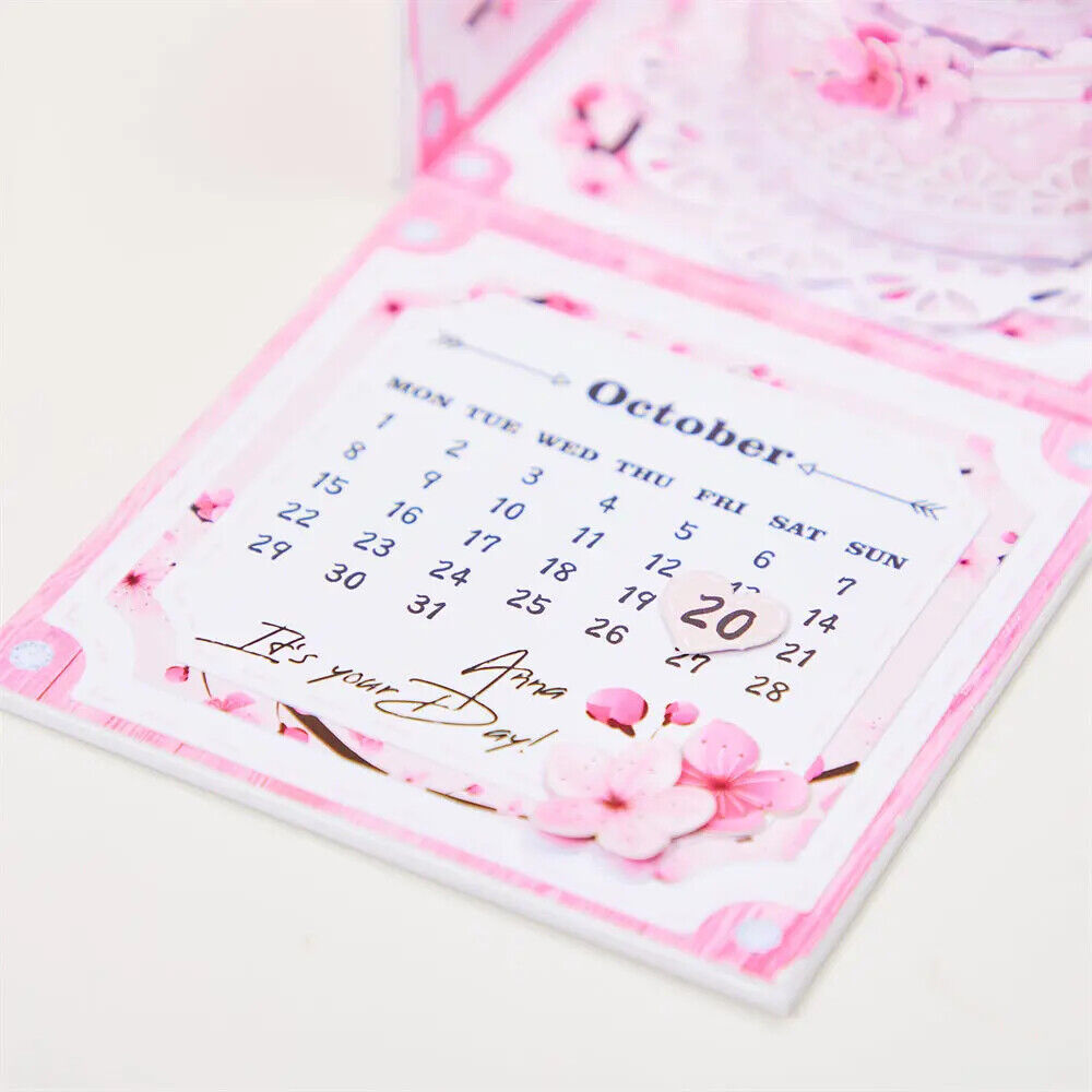 Personalized Birthday Exploding Surprise Box Card Custom Cherry Blossoms 3D Pop