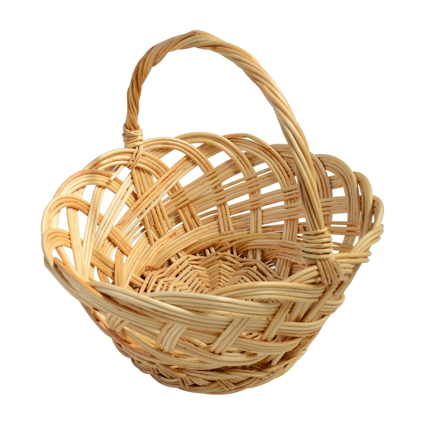 Handmade Large woven bread basket Wicker Fruit Storage hamper with handle