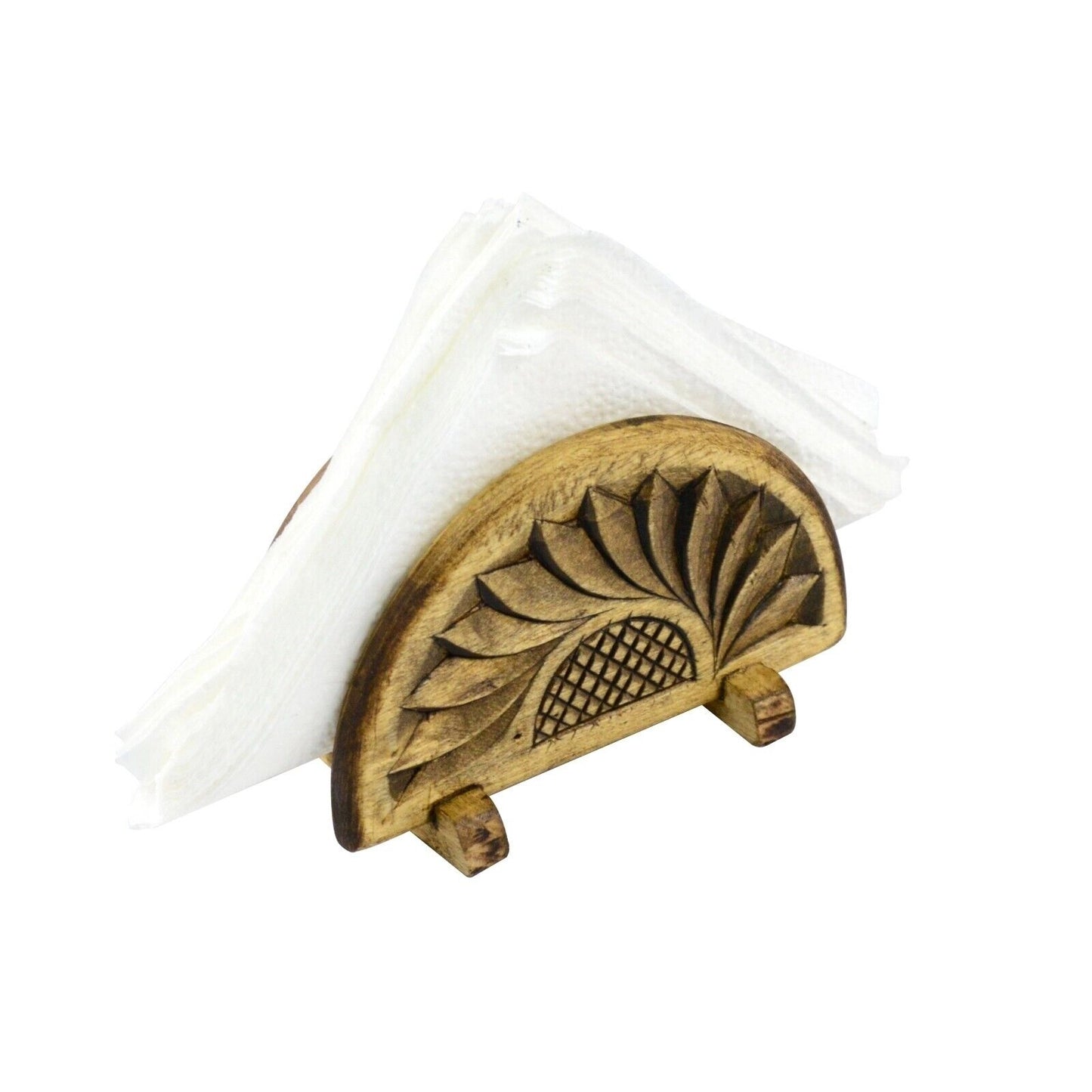 Napkin Holder Hand Carved Unique Decorative Freestanding Home Tissue Dispenser