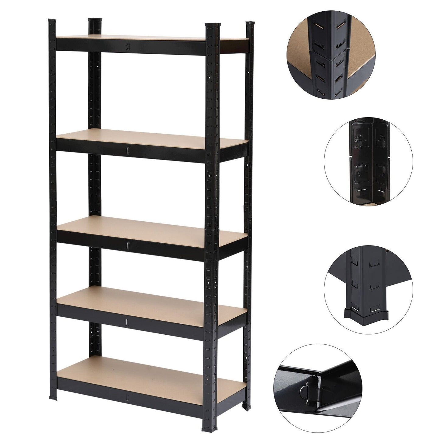 5 Tier Heavy Duty Boltless Metal Shelving Shelves Storage Unit Racking Garage UK