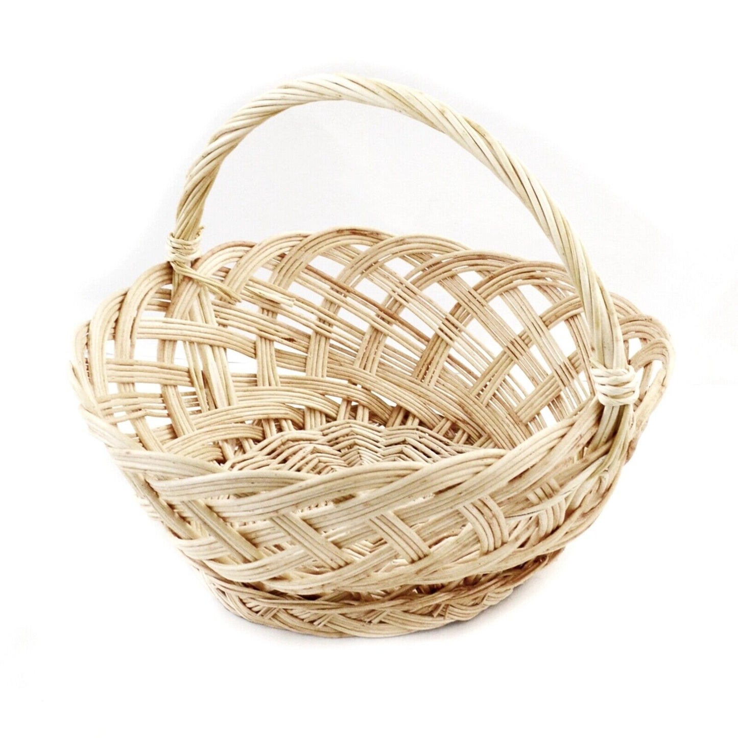 Handmade Large woven bread basket Wicker Fruit Storage hamper with handle