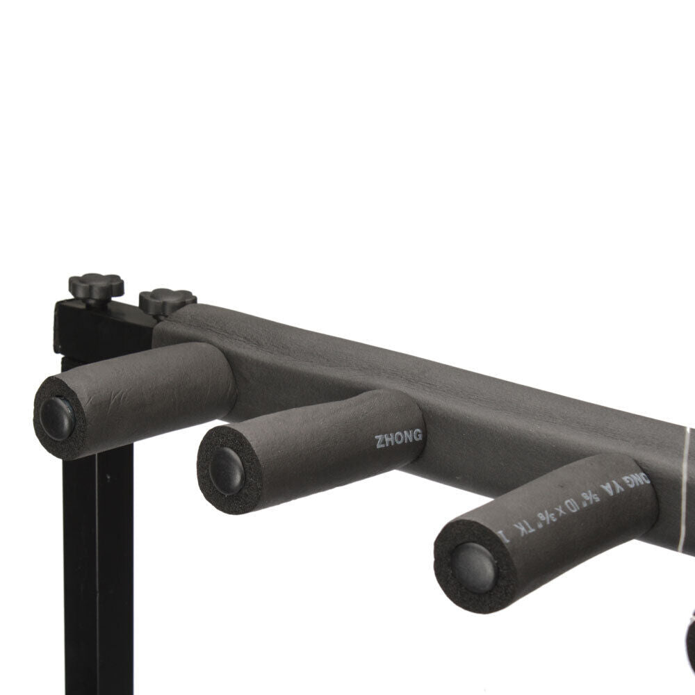 Black Folding Multi Guitar Rack Stand Padded Electric Acoustic Bass Holder New