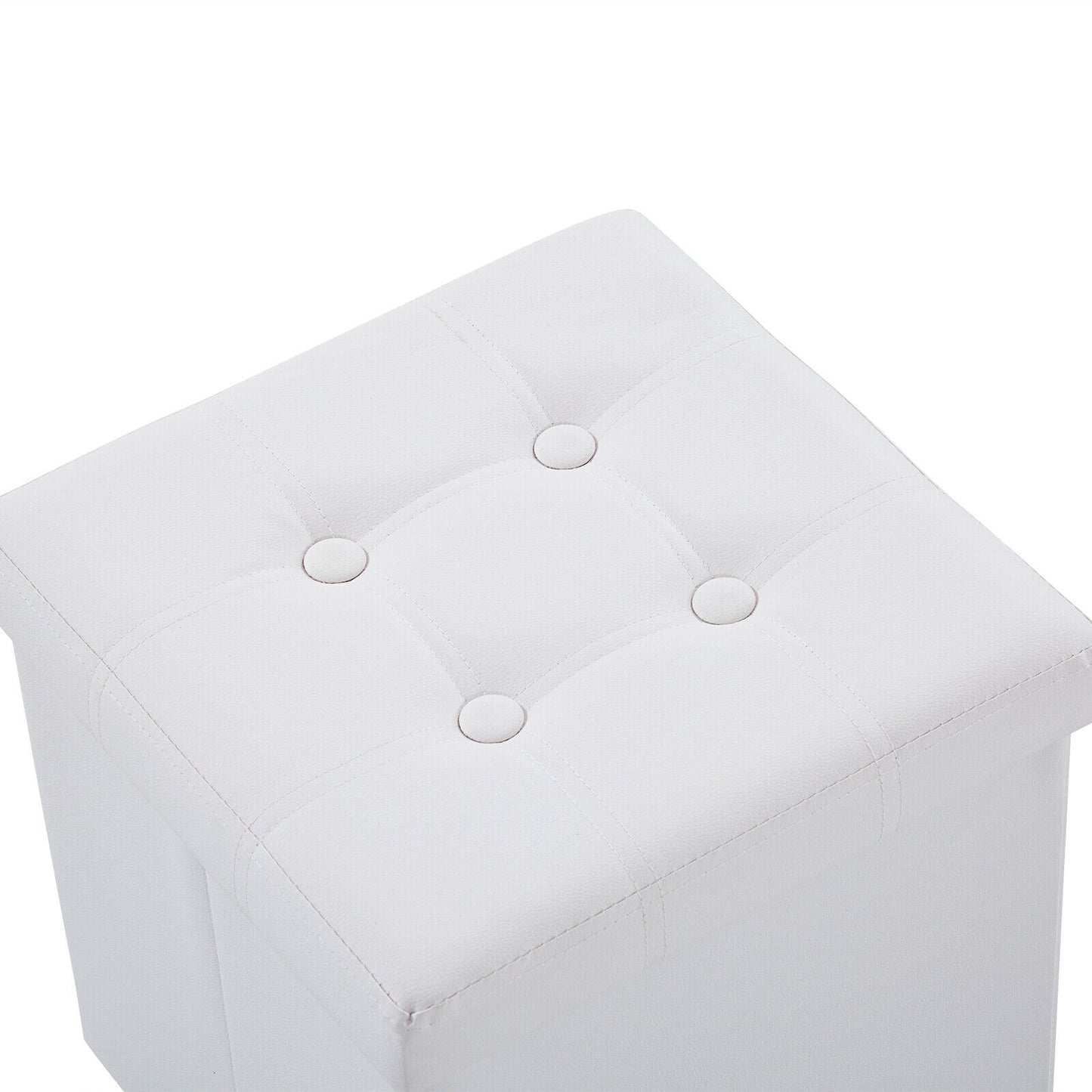 Folding Ottoman Storage Box Pouffe Seat Stool Home Chair Foot stool Bench LINEN
