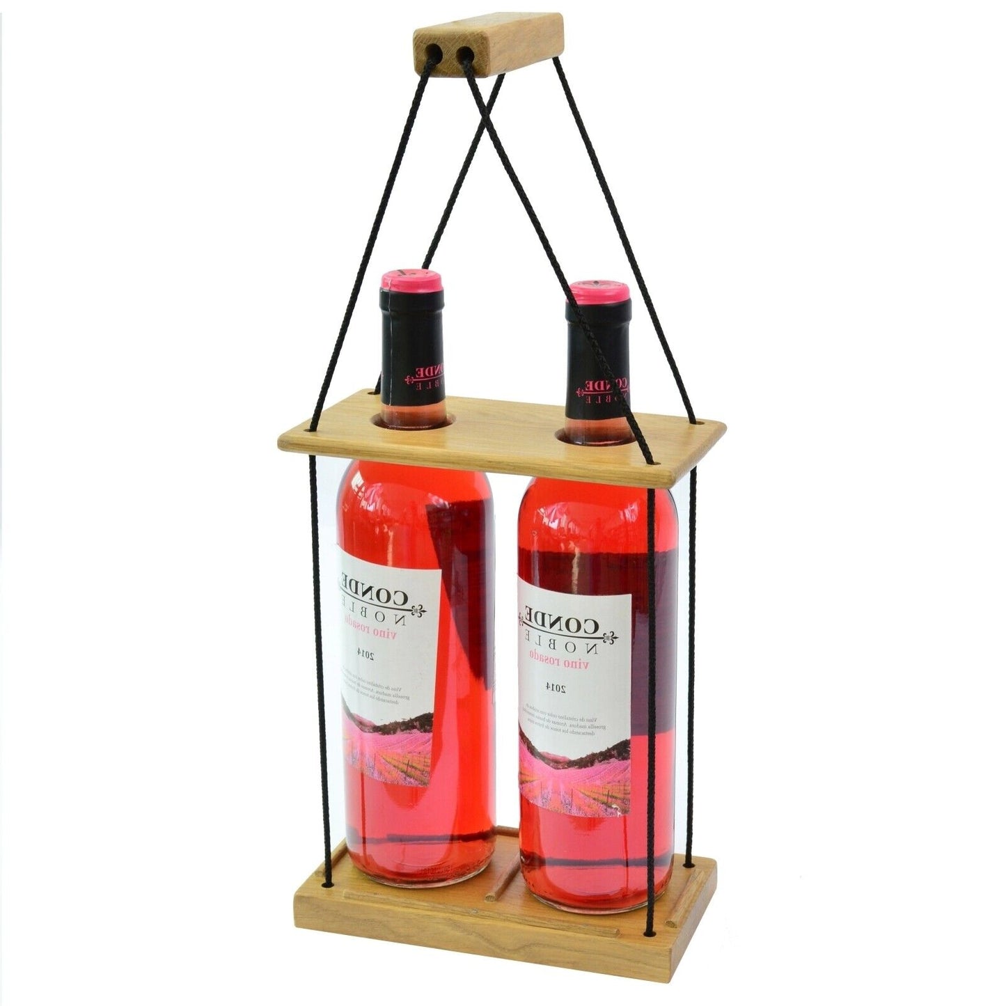 Handmade Wine Case Carrier 3 Bottle With Handle Storage Stand Stylish Durable