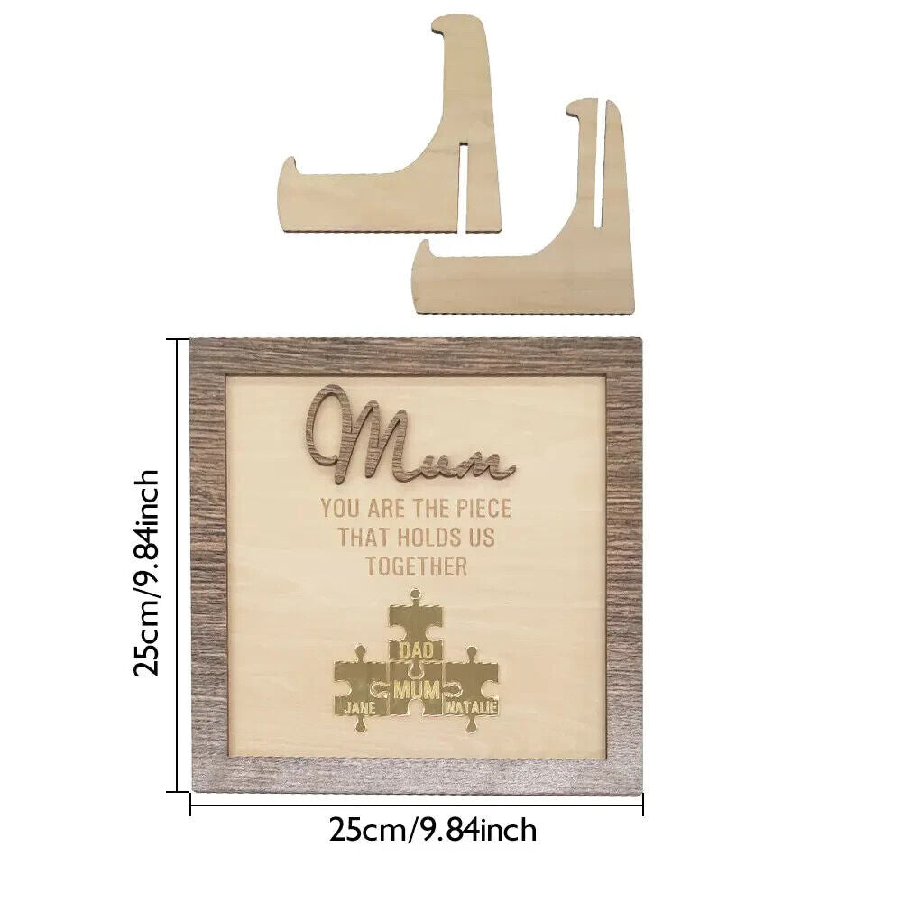 Personalised Puzzle Name Mum You Are the Piece that Holds Us Together Silver