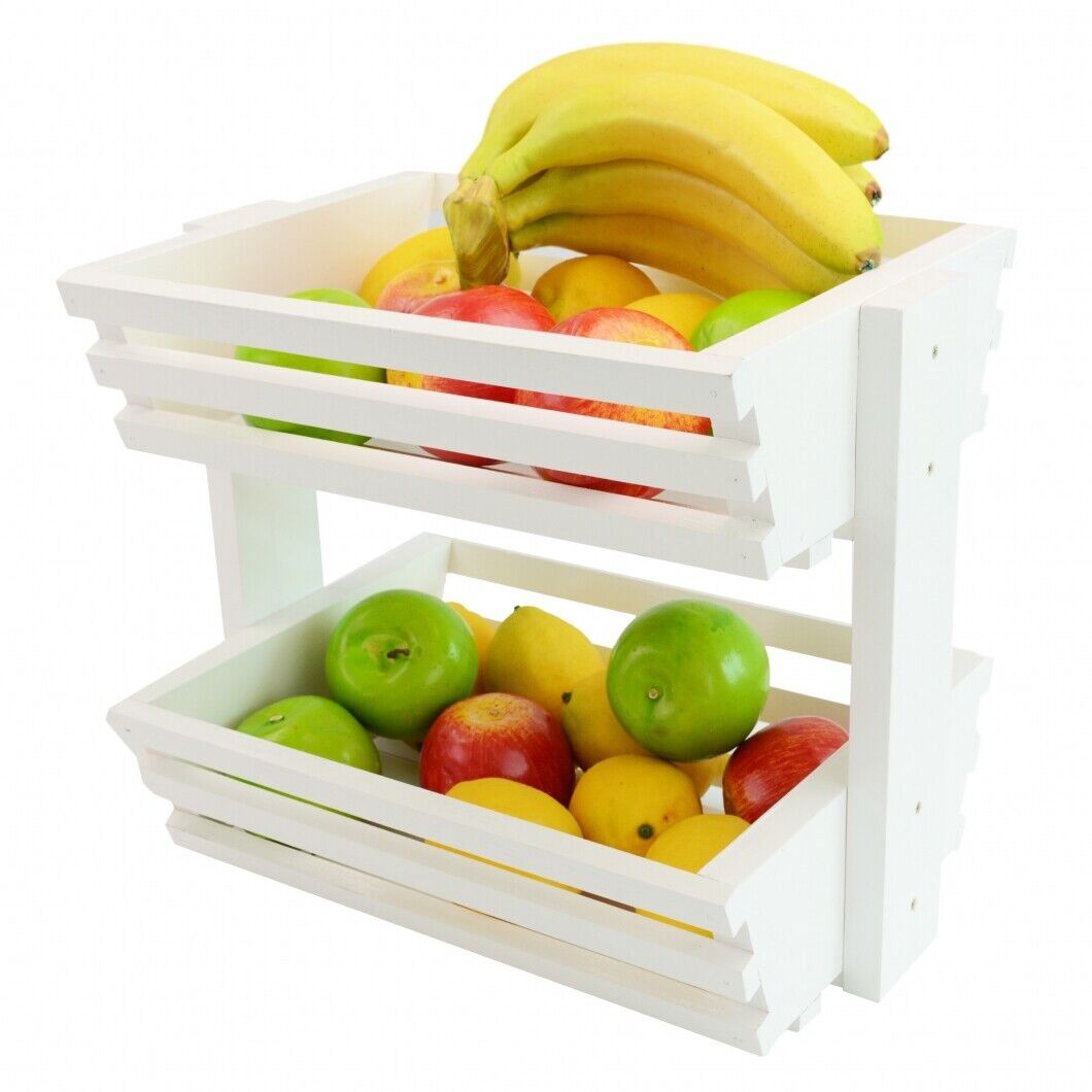 Handmade 2 tier Large Wooden Vegetable fruit food storage Bakery Display rack