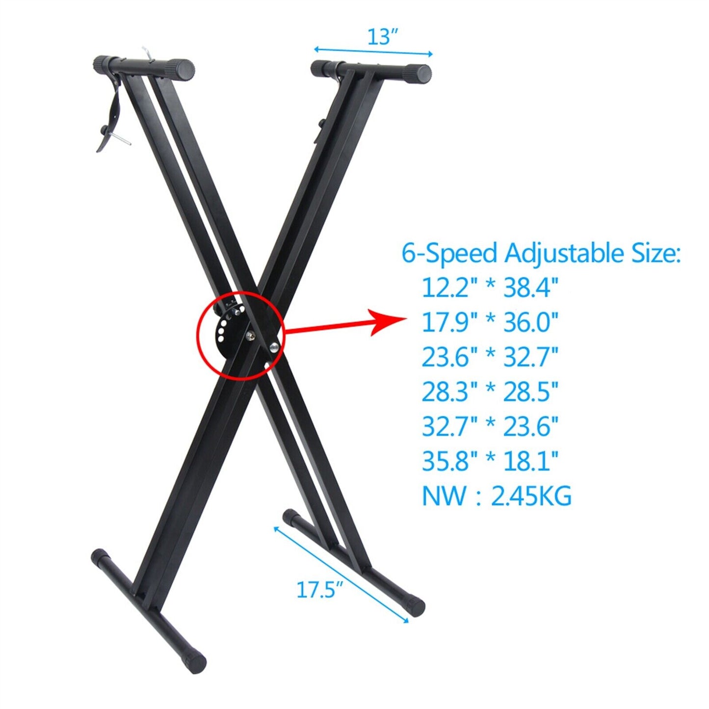 Sturdy Basic Keyboard Stand - Adjustable & Durable for Pianos & Keyboards Glarry