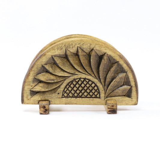 Napkin Holder Hand Carved Unique Decorative Freestanding Home Tissue Dispenser