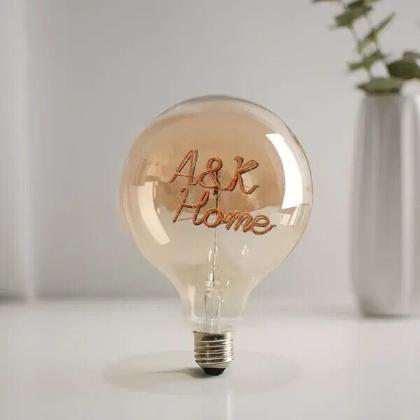Personalised Filament Modeling LED Bulb Table Lamp Decorative Gift Custom Text